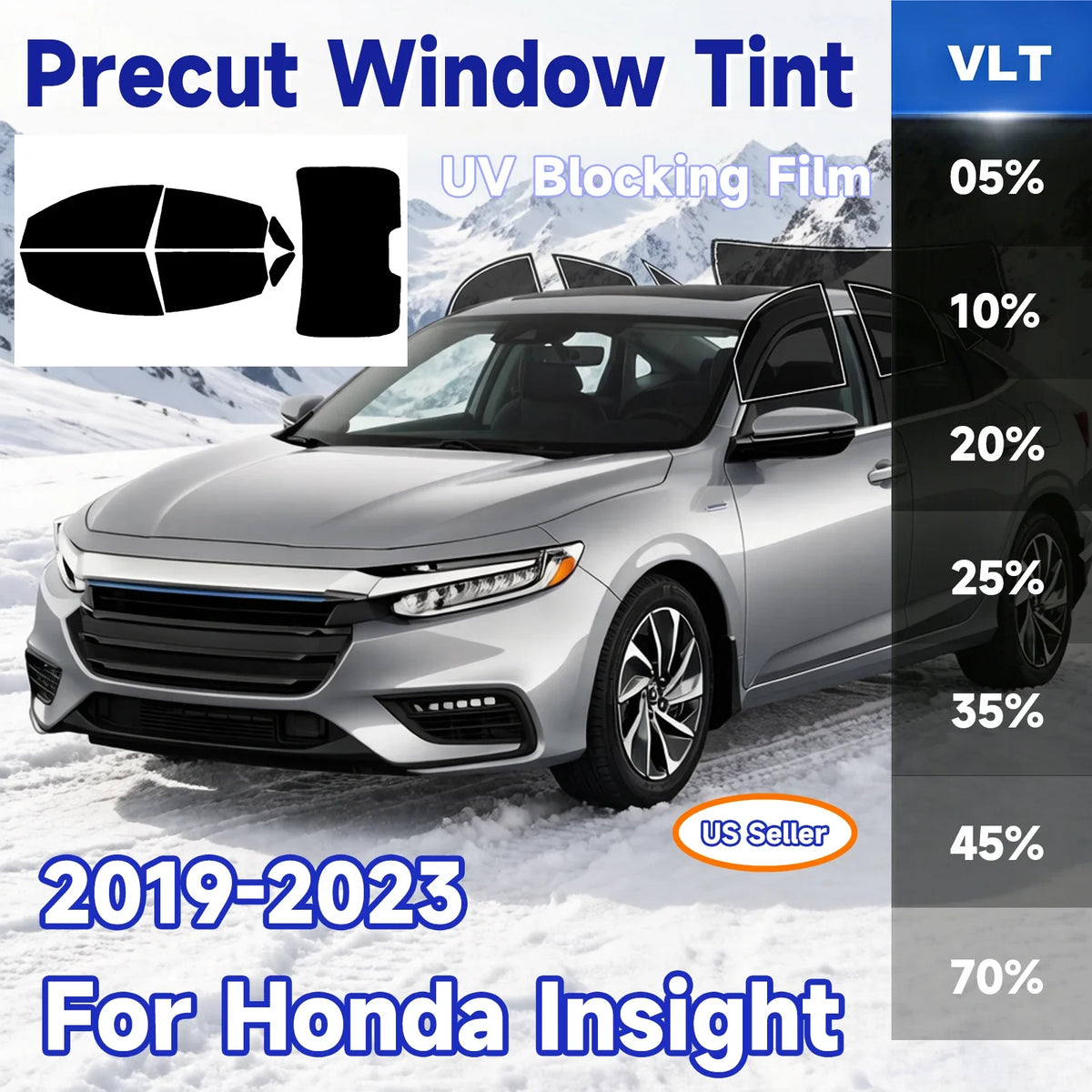 Precut Window Tint Film 2-Ply | Sun Block Privacy Anti-Shatter Kit-0