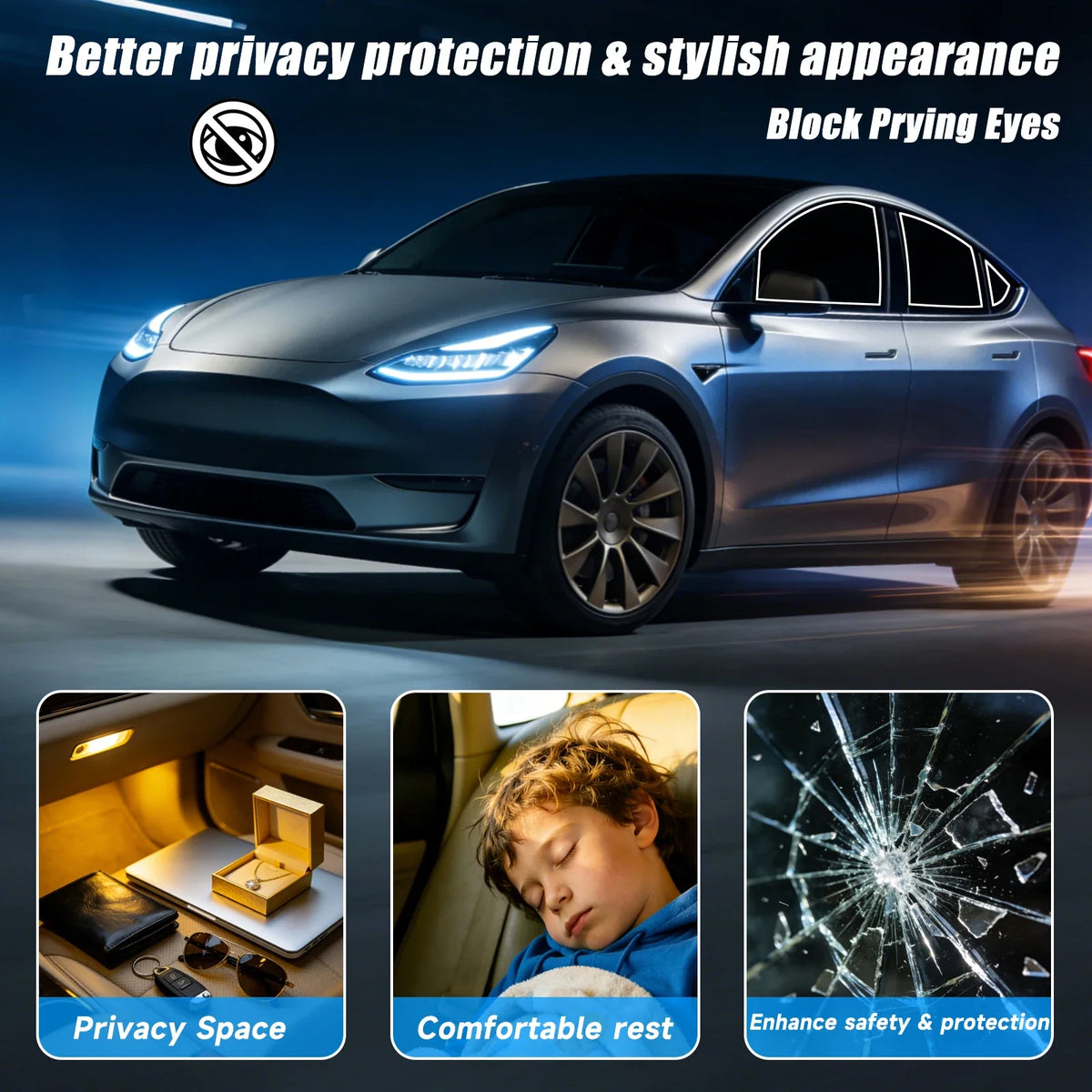 Precut Window Tint Film 2-Ply | Sun Block Privacy Anti-Shatter Kit-3