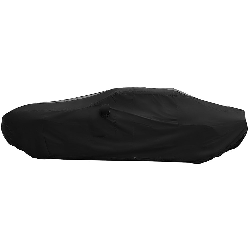 2008-2023 Dodge Challenger Ultraguard Plus Car Cover - 300D Indoor/Outdoor Protection - Black with Gray Stripes