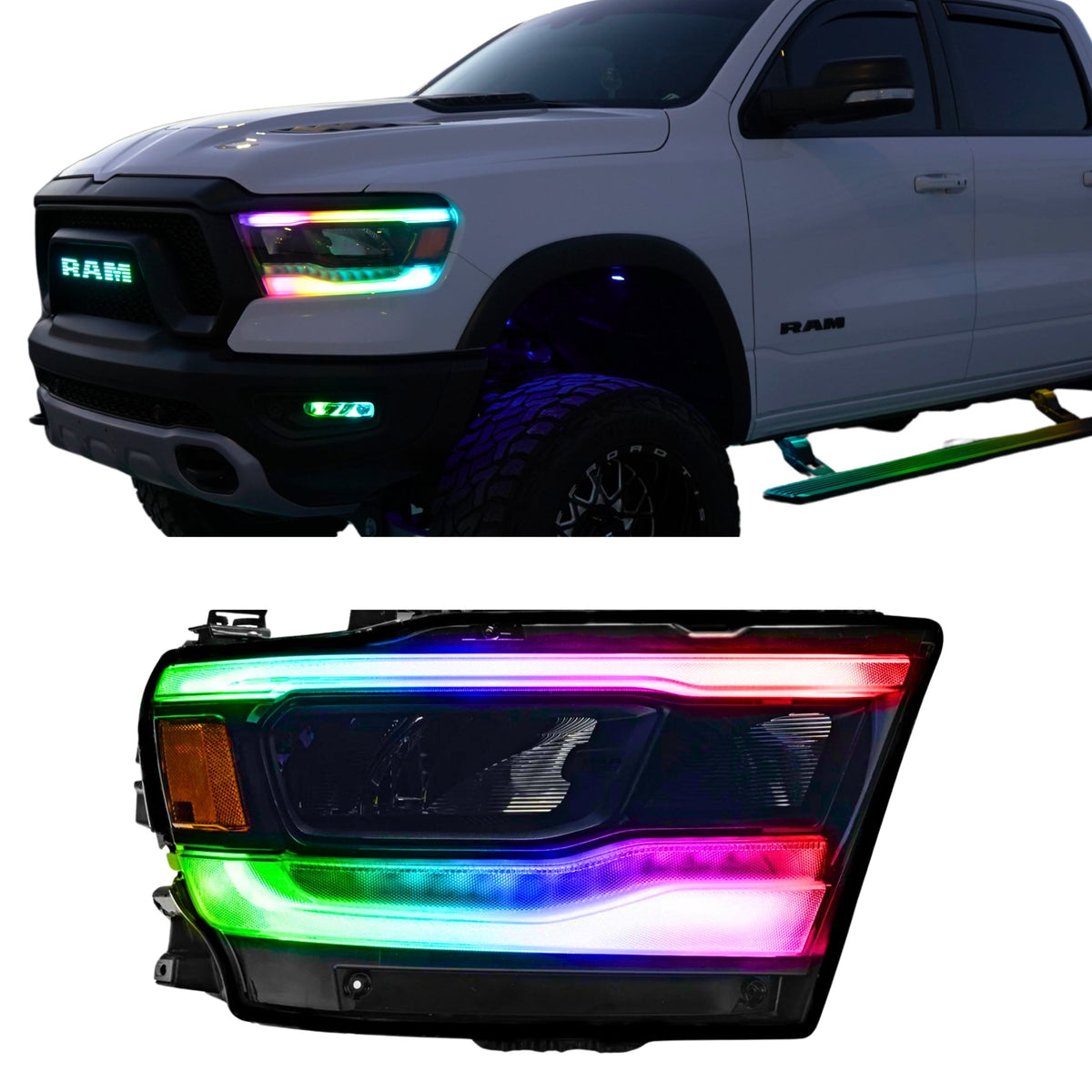 Ram 1500 (Mid-Level Trim) Multicolor DRL Boards (2019-2024)