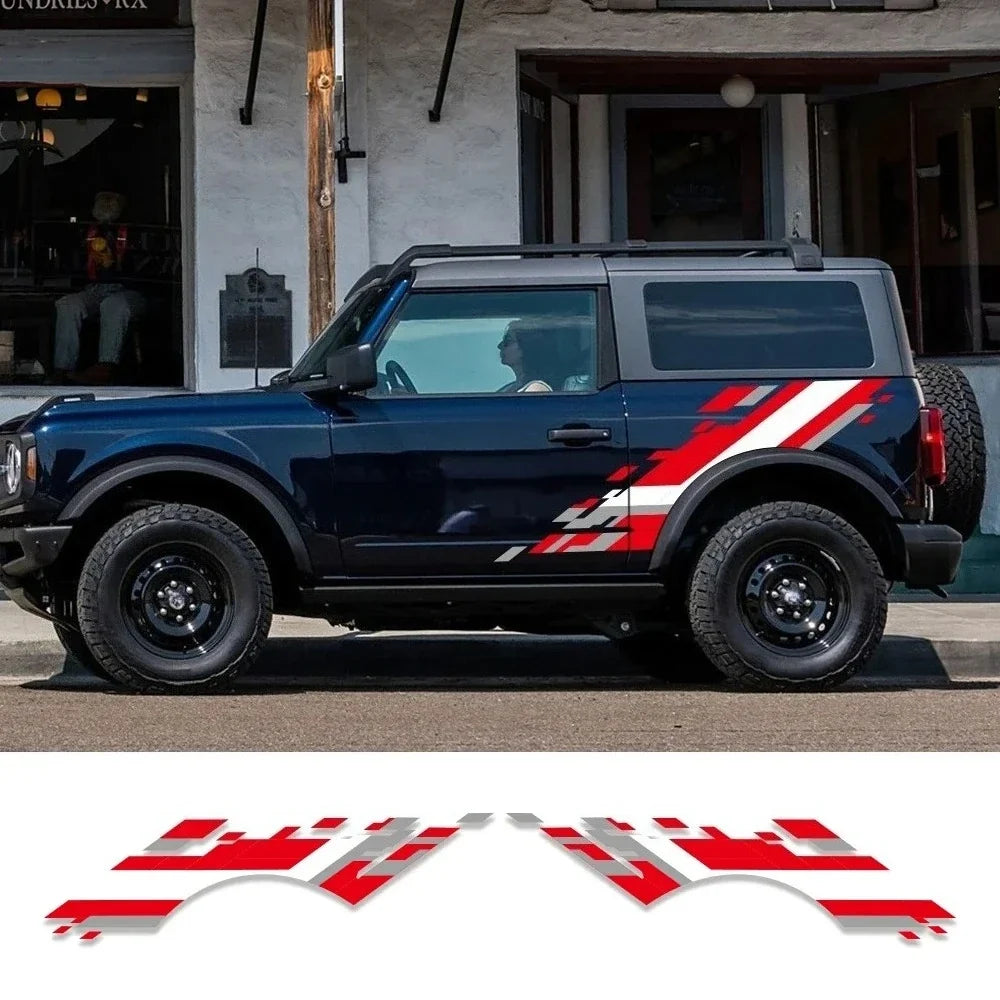 Racing Sport Body Side Vinyl Decal for Ford Bronco SUV | Hardcore Off-Road Graphic Sticker-1