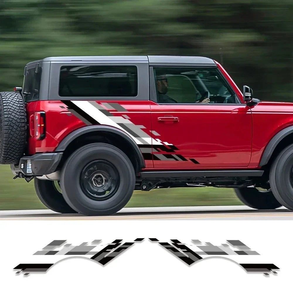 Racing Sport Body Side Vinyl Decal for Ford Bronco SUV | Hardcore Off-Road Graphic Sticker-0
