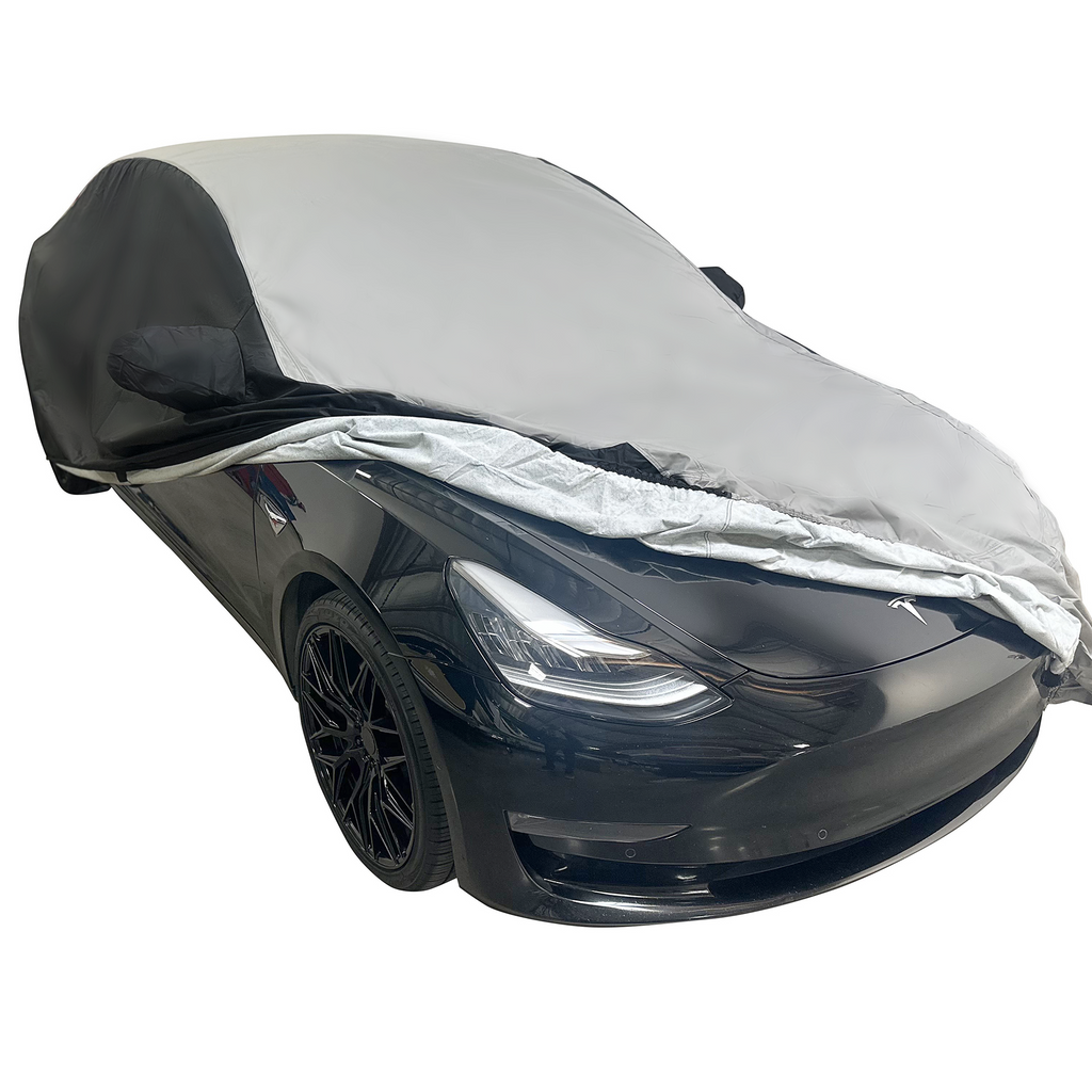 2017-2026 Tesla Model 3 Ultraguard Plus Car Cover - 300D Indoor/Outdoor Protection - Gray/Black