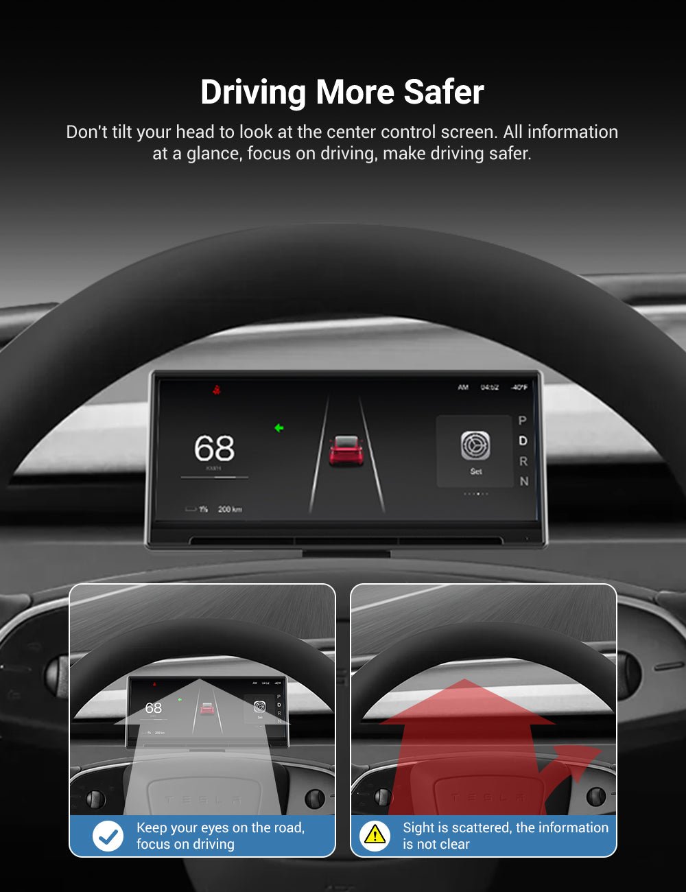 TESERY F9 Pro Screen Dashboard Display With Carplay & Android Auto for Model 3 / Model Y